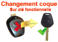 Changement Coque, clé  gamme SUPERIEURE, Porsche 1 bouton