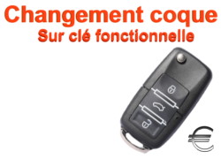 Changement Boîtier Clé pliante Volkswagen 3 touches 