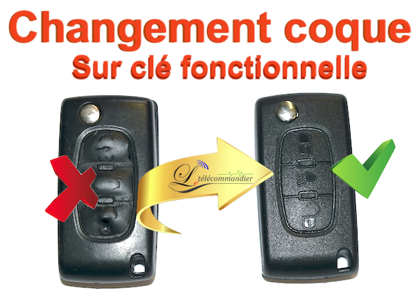 Citroen clé caoutchouc / pad 3 boutons pour Citroen C2 C3 C4 C5 C6