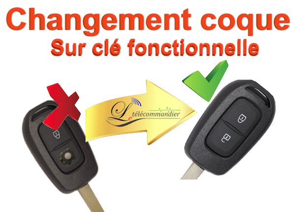 Changement de coque 2 boutons Twingo3, Trafic3, Master, Kangoo