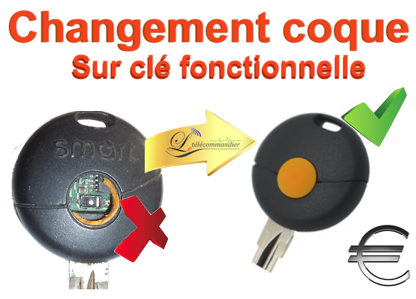 Changement de coque clé 1t Smart