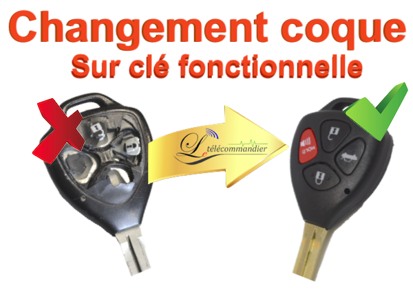 Changement Coque / clé 4 boutons Toyota modele 2