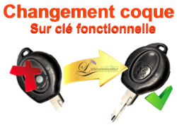 Changement boitier clé lame fixe  utilitaires citroen 1 boutons
