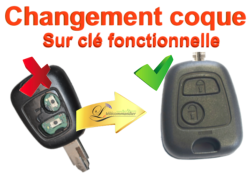 Changement boitier clé lame fixe  utilitaires citroen 2 boutons