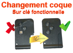 Changement de coque carte 3 touches Espace, Scenic, Megane,  Koleos,  Clio3 
