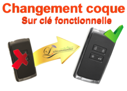Changement de coque carte 4 touches Captur Koleos Kadjar Espace5 Megane4 Scenic4 Talisman