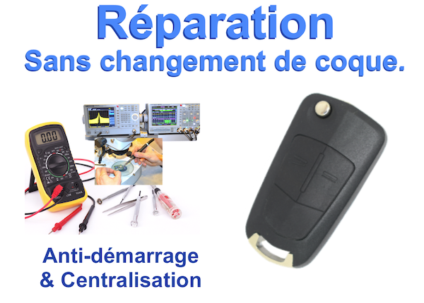 Réparation d'une clé Opel 3 touches à empreinte pliante