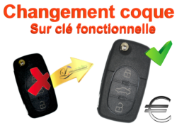 Changement Boîtier Clé pliante Volkswagen 3 touches 