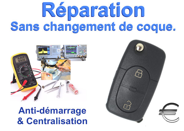 Réparation cle Volkswagen2 boutons-Bora, Caddy, Golf IV/V/VI, Jetta, Lupo, New beetle, Passat, Phaeton, Polo, Tiguan, Touareg, Touran-golf-