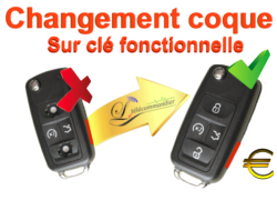 Changement Boîtier Clé pliante Volkswagen 4 touches 