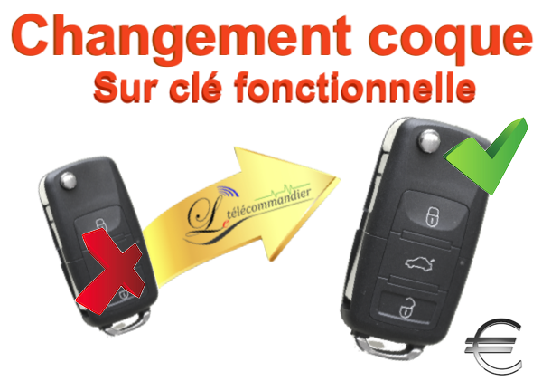 Changement de coque clé pliante Volkswagen 3 touches 