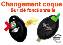 Changement Boîtier Clé fixe Mini-Cooper One, S, D, R50, R52, R53, Cabrio, Clubman, Clubvan, Cooper, Countryman, One, Paceman, J.Cooper Works, Roadster