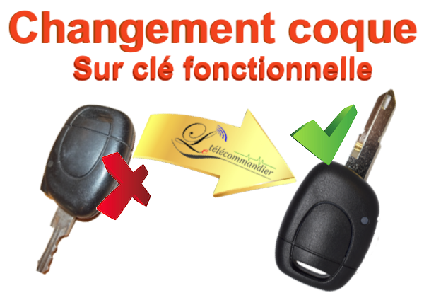 Changement coque clé Renault clio, twingo