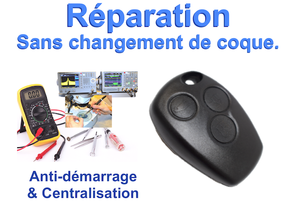 Télécommande coque de clé plip 3 boutons Renault Kangoo Trafic Mast