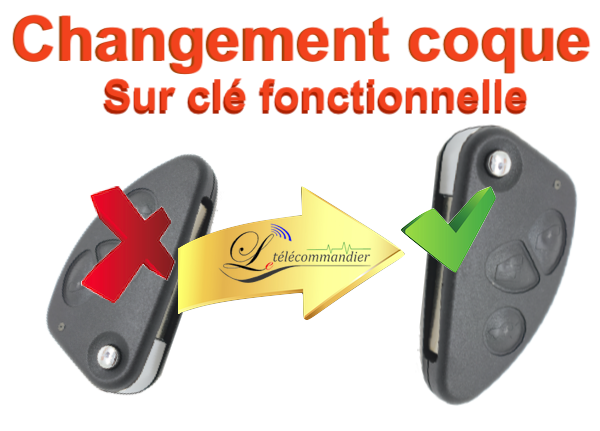 Changement Boîtier Clé pliante 3 Boutons-147-156-159-166-GT