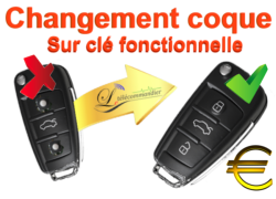 Changement Boîtier Clé pliante Volkswagen 3 touches 