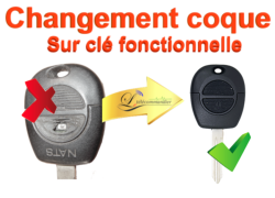 Changement de coque clé fixe 2 touches Nats modele 1