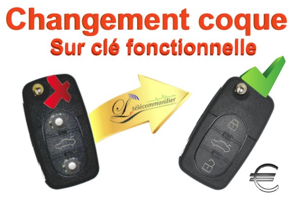 Changement de coque clé pliante Volkswagen 3 touches 