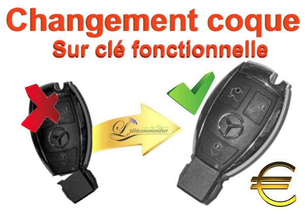 Changement Coque / Clé  FBS3  Mercedes à bord métal