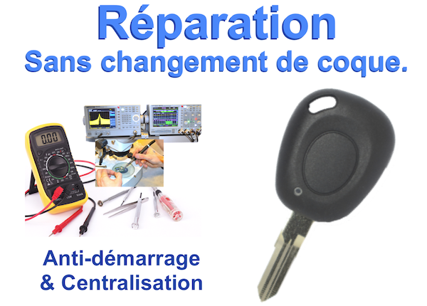 Télécommande coque de clé 1 bouton Renault Laguna 1 Megane 1 Espace