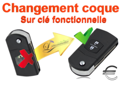 Changement de coque clé pliante Mazda  2bouton