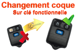 Changement Boîtier Bip Ford 3 boutons-Connect, C-MAX, Explorer, Fiesta, Focus, Fusion, Galaxy, KA, Kuga, Mondeo, S-MAX, Transit