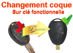 Changement Boîtier Clé 2 boutons- Rover 25 - 45 - 75 - 100 - 200 - 400