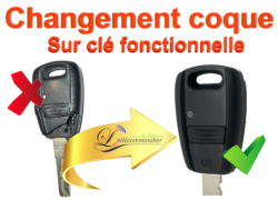 Changement Boîtier Clé Fiat 1 bouton - Grande-Punto-Marea-Stilo-Uno-Punto